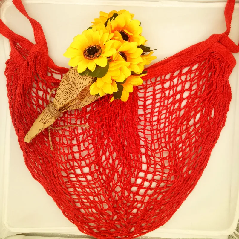 Eco-Friendly Reusable Cotton Mesh Shopping Tote Bag