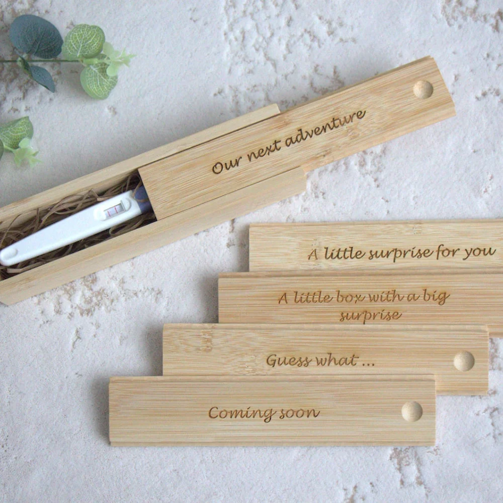 1 Stücke Holz Gravierte Schwangerschaft Ankündigung Überraschung Box Geschlecht Offenbaren Party Supplies Kommt In Der Nähe Holz Andenken Box Papa Zu sein