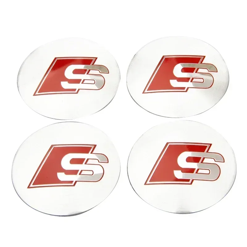 Premium Car Wheel Center Hub Cap Badge Logo Stickers (Set of 4)
