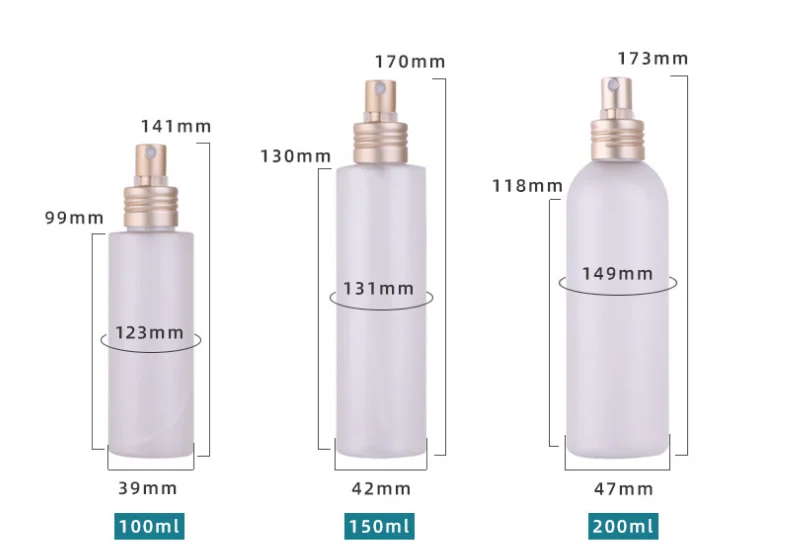100/150/200ml Refillable PET Spray Bottles – Frosted Plastic Atomizer Containers with F... - SKU PBBS1830 - UGI Packaging