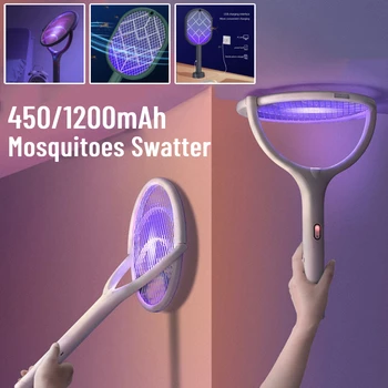 모기 킬러 라켓 램프, USB 충전 버그 재퍼, 정원 곤충 킬러, 전기 충격, 전기 모기 스와터 상품 이미지