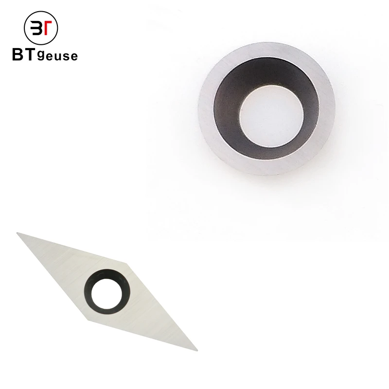 

2pcs 8.9mm Round Radius Woodworking Carbide Insert for Journal(Helical) Head and Diamond （10mm X 28mm X 2.5mm）with sharp point