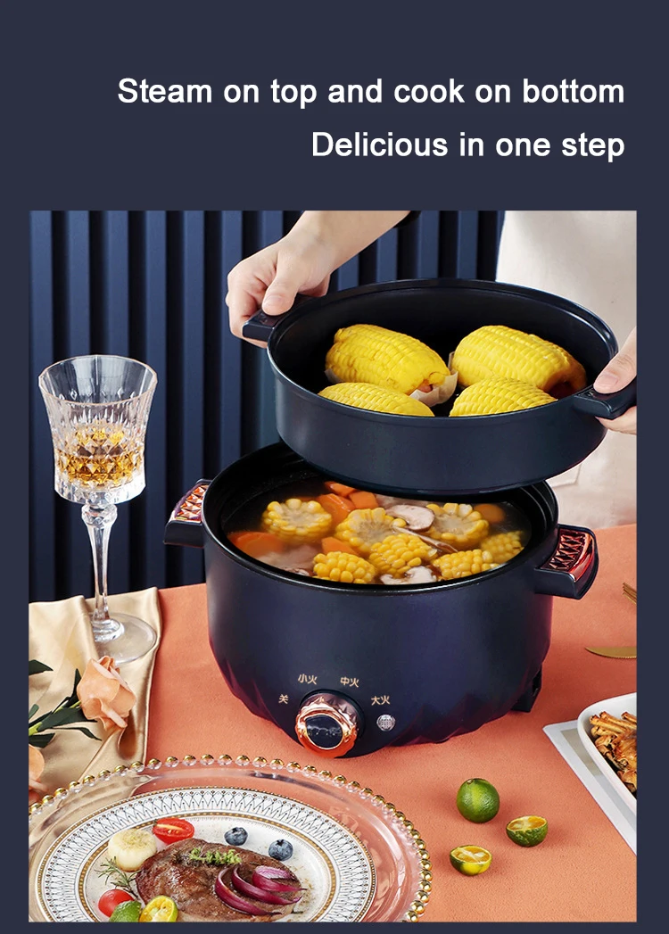 Description Picture 4 of item220V Multifunctional Electric Cooker Heating Pan Stew Cooking Pot Hot Pot Noodles Eggs Soup Steamer Rice Cooker Food Frying Pan