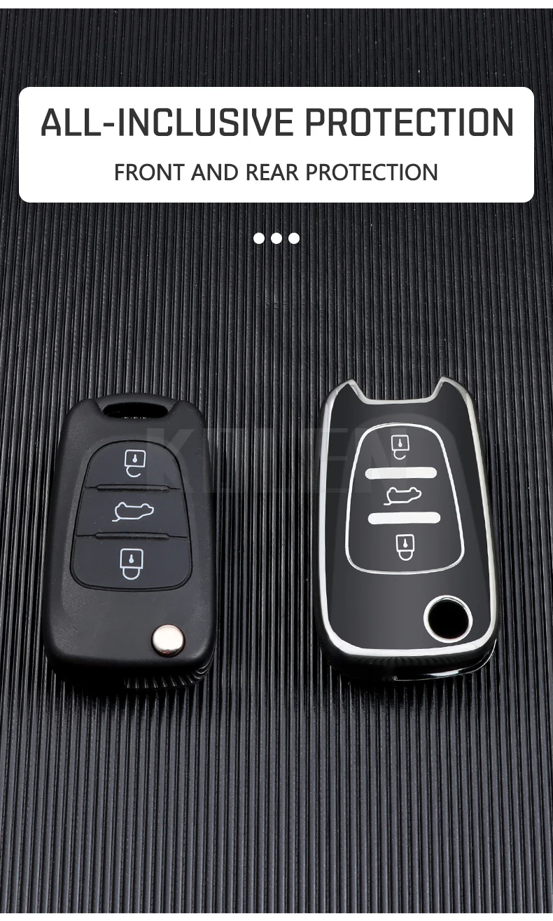 TPU Car Flip Key Case Cover Shell Fob per Hyundai I20 I30 Ix20 Ix35 Elantra Accent per KIA Sportage Rio 3 Soul Optima Ceed K5 K2 - S5f0c29e9a1c848eb848fe26ef5e4d279o