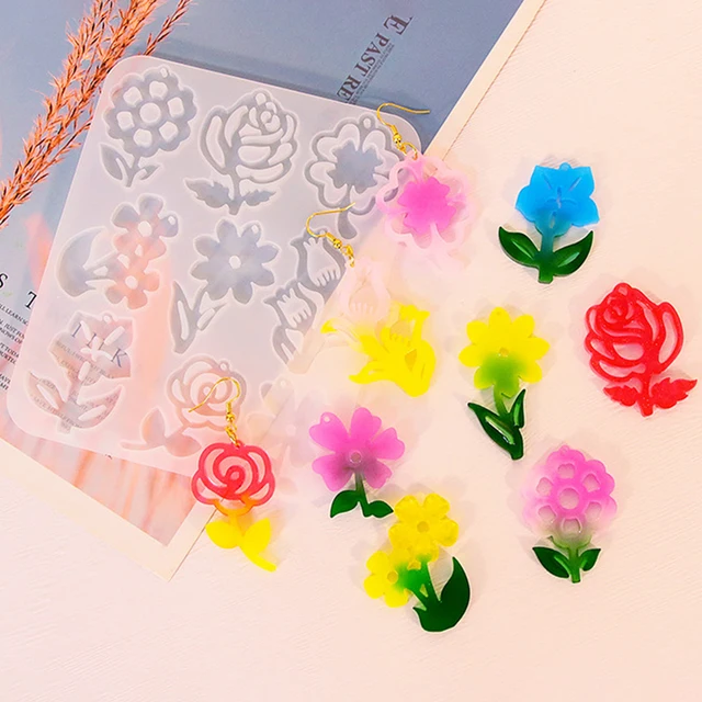 Molde De Silicona Con Dije De Flor De Cristal Para Collar DIY, Fabricación De Joyas Artanal, Exquisito Colgante Floral Hecho A Mano, Molde De Rina - AliExprs 36