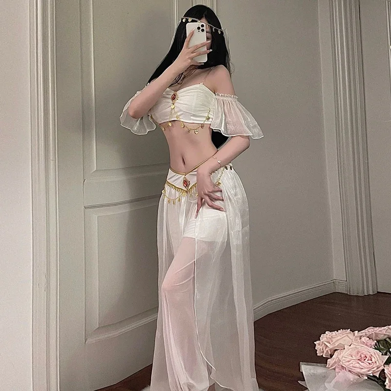 Sexy Goddess Uniforms Cosplay Egyptian Queen's Belly Dance Aladdin Indian Dance Exotic Hotel Nightclub Clothing