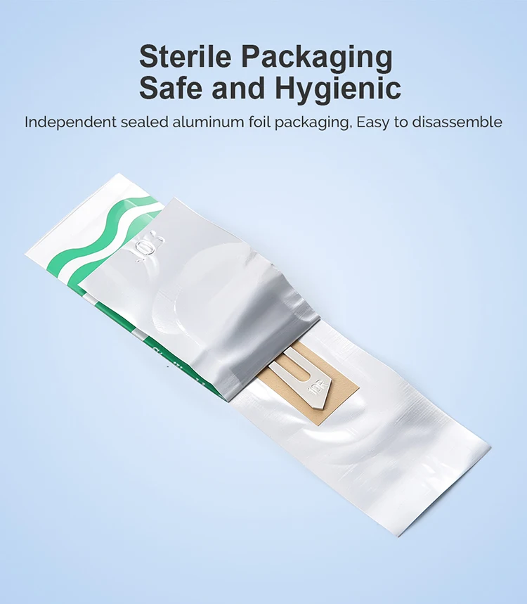 100 teile/schachtel Dental 10R Carbon Stahl Chirurgische Klingen Labor Chirurgische Klingen für Dermaplaning Sterilisiert AZDENT – Detail 3