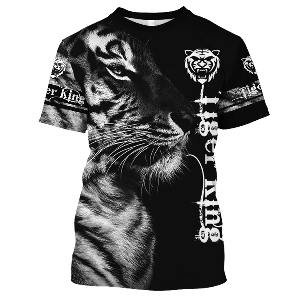 

2023 Men's T Shirt 3D Animal Printed Tops Men Summer Cotton Short Sleeve Tees Oversized Cool Streetwear Loose Harajuku Clothes