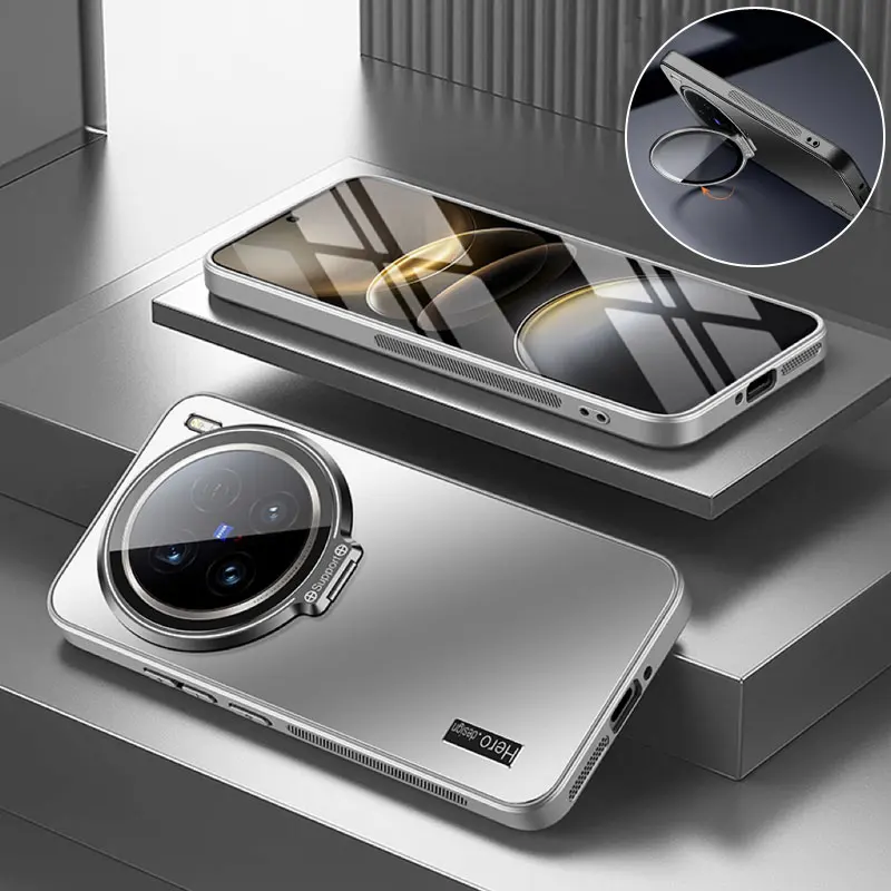 Matte Shockproof Back Cover with Camera Lens Protection and Invisible Bracket Holder