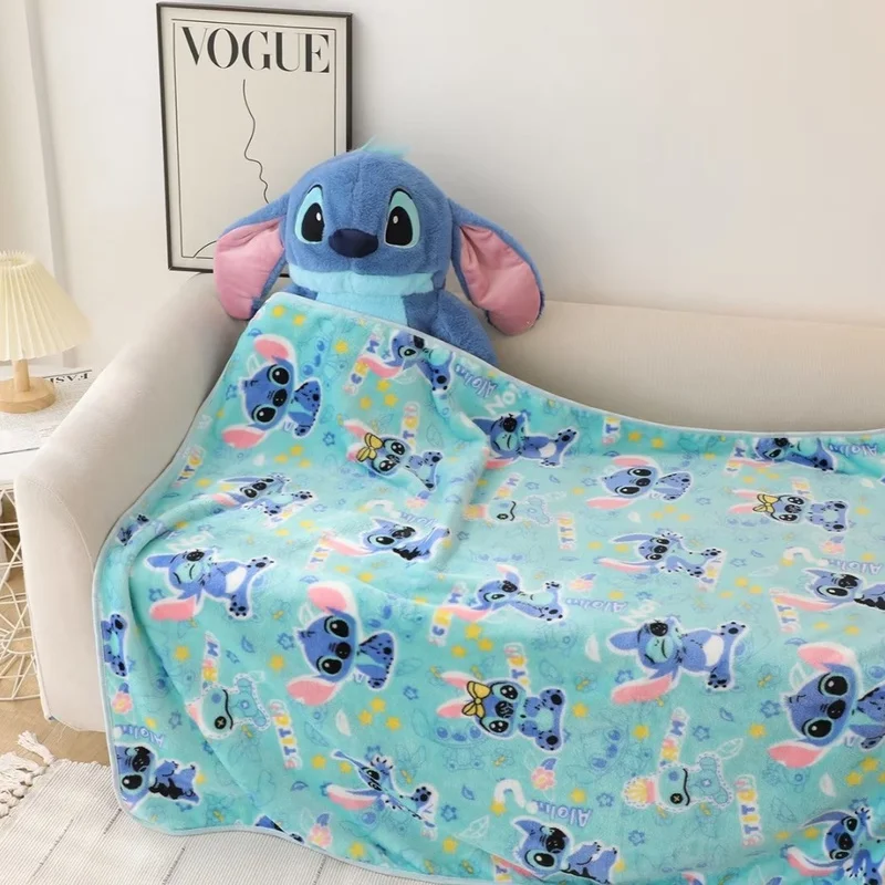 Disney Lilo & Stitch Series Multifunctional Office Plush Doll Throw Pillow Three-in-one Back Cushion With Blanket Xmas Gifts