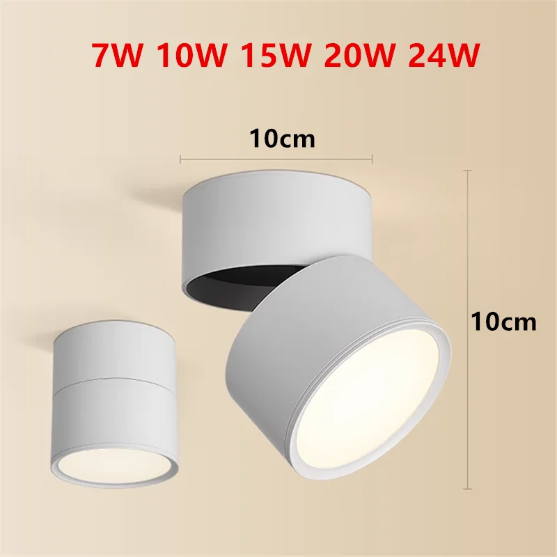 CRI 97 Surface Mounted Folding Rotated LED Downlights 7W 10W 15W 20W 24W SMD5730 Chip Dimmable Ceiling Lamp Spot Light AC90-260V