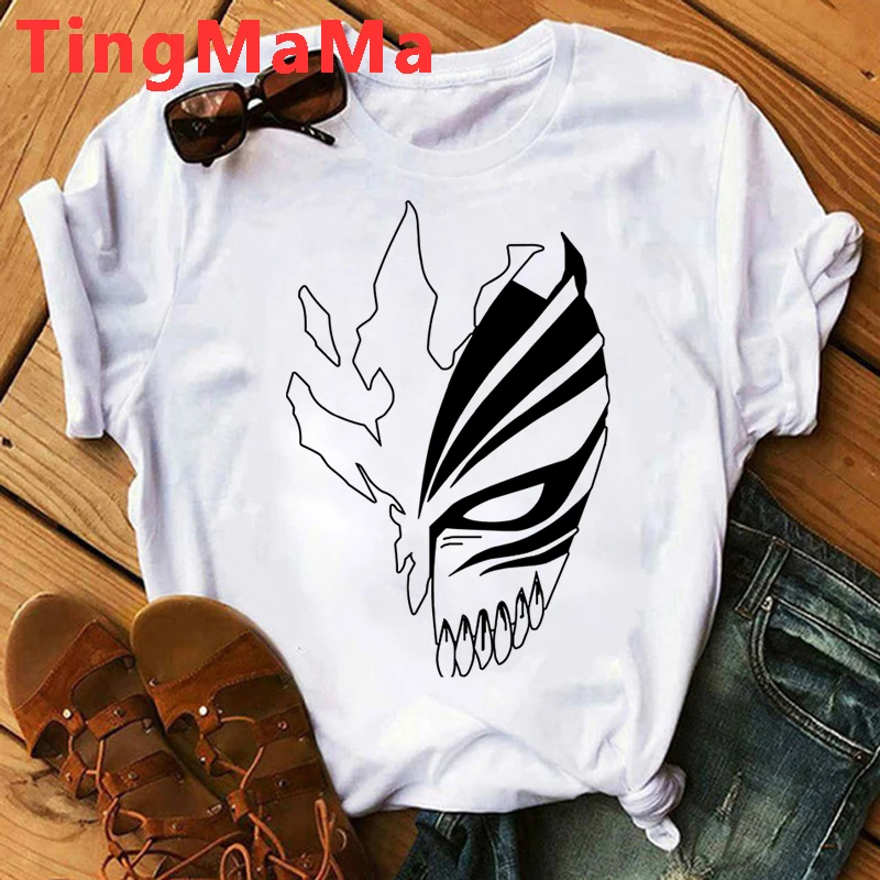 Hot Japanese Anime Bleach T Shirt Men Kawaii Kurosaki Ichigo Graphic Tees Funny Harajuku Cartoon Zaraki Kenpachi T-shirts Male