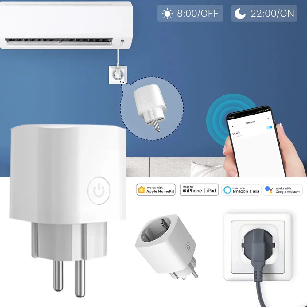 Matter Smart Plug WiFi 16A 3500W - Presa Intelligente Compatibile Alexa, Google Home, App IOS/Android (Nessun Hub Richiesto)