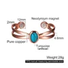 Vinterly Pure Copper Bracelets Magnetic Therapy Irregular Zirconia Cuff Adjustable High Magnets Bangles Resizable Jewelry Women 5