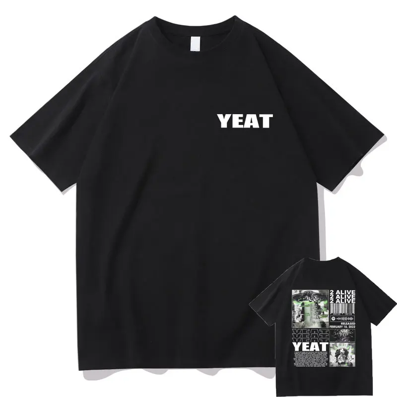 

Best Famous Rapper Yeat 2 Alive Album Print T-shirt Summer Men Hip Hop Black Oversized T Shirts Male Fashion Round Neck Tshirt