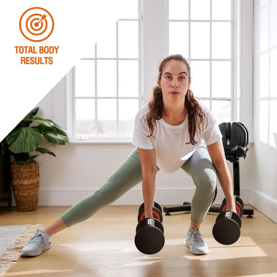 55 lbs Pair Adjustable Dumbbells Set, Adjustable Weights Dumbbells Set for Men and Women with Anti-Slip Fast Adjust Weight by Tu