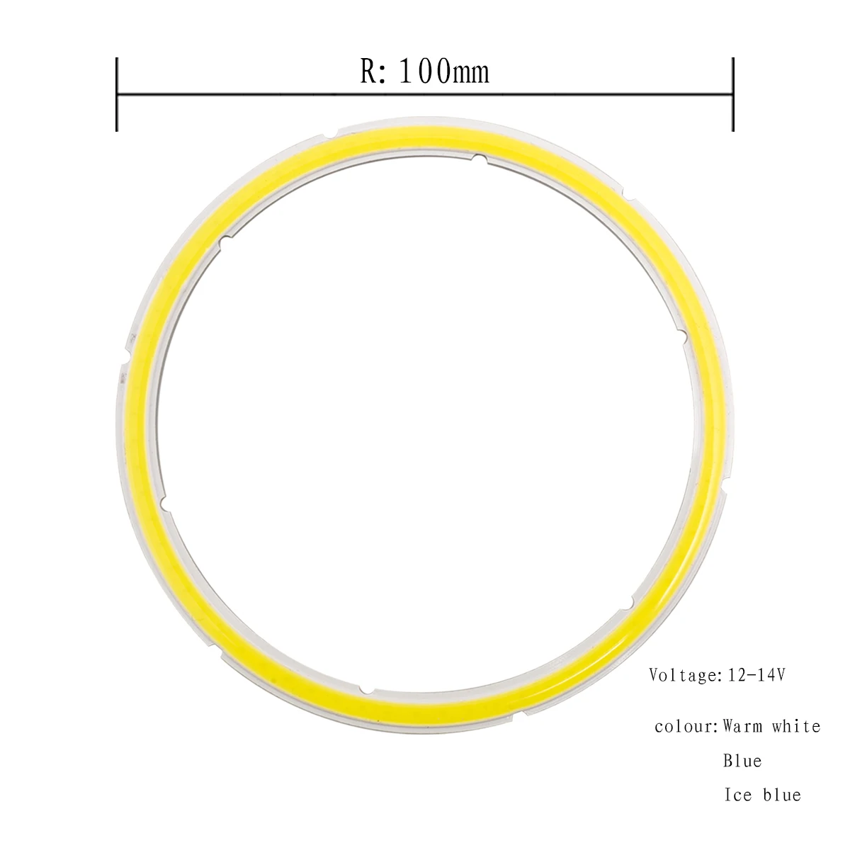 Description Picture 4 of item12V DC COB LED Round Ring Chip 2.5W-12W 25mm-110mm Angel Eye Light Source Warm Cool White Ice Blue Chip Module DIY LED Lamp