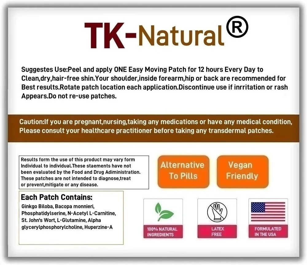30 Patches Nootropic Brain Booster Transdermal Patches with Ginkgo Biloba, Bacopa Monnieri - Memory & Brain Support - AliExpress 66 30 Patches Nootropic Brain Booster Transdermal Patches with Ginkgo Biloba, Bacopa Monnieri - Memory & Brain Support - AliExpress 66