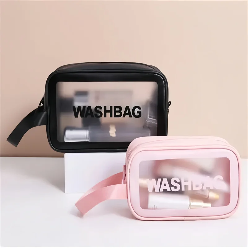 Neceser de maquillaje transparente e impermeable para viaje grande_voghion.com