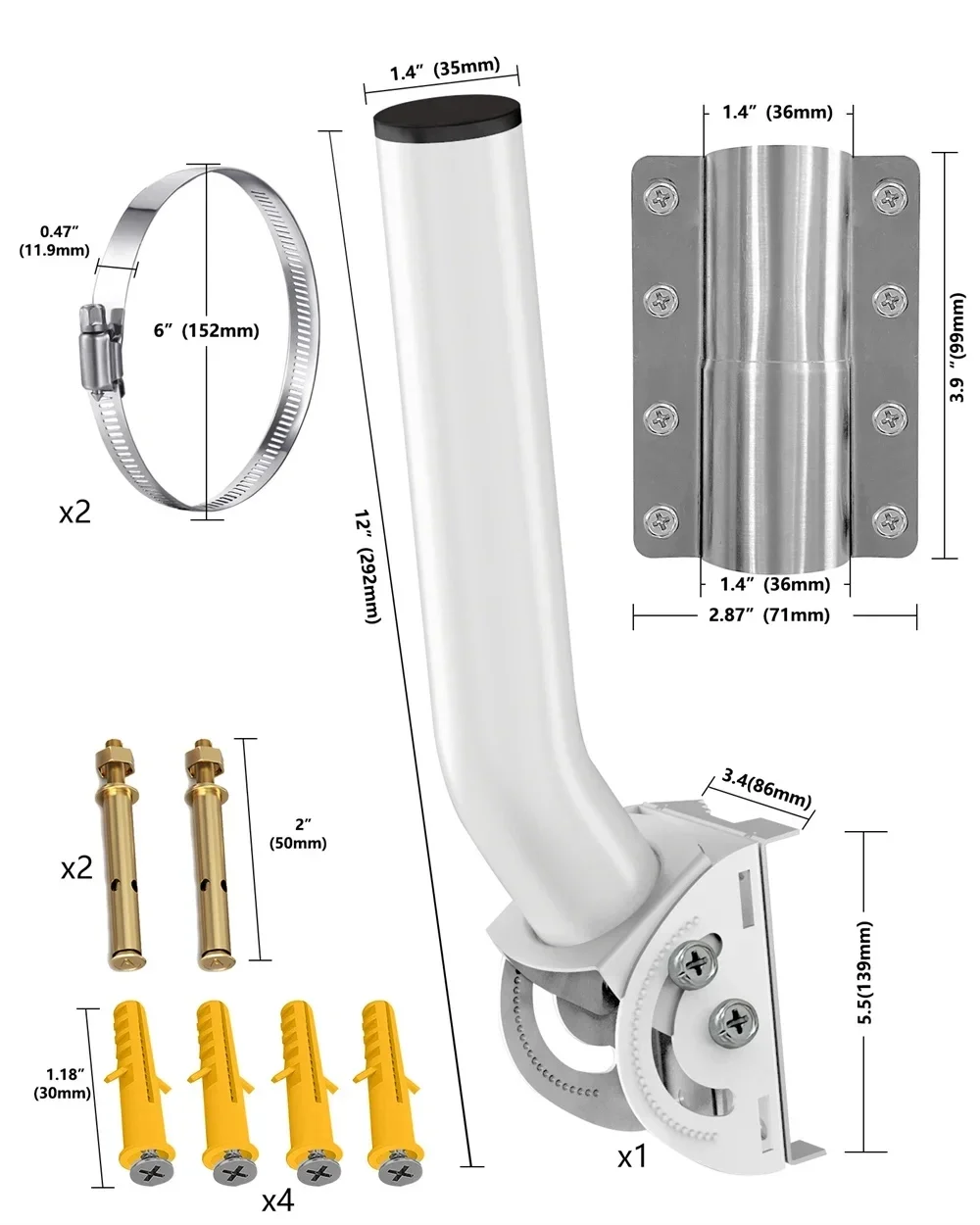 Antenna Bracket, Outdoor Access Point AP CPE, TV Antenna, WiFi Extender, Wall Mounted J Installation ,Suitable For Star Chain