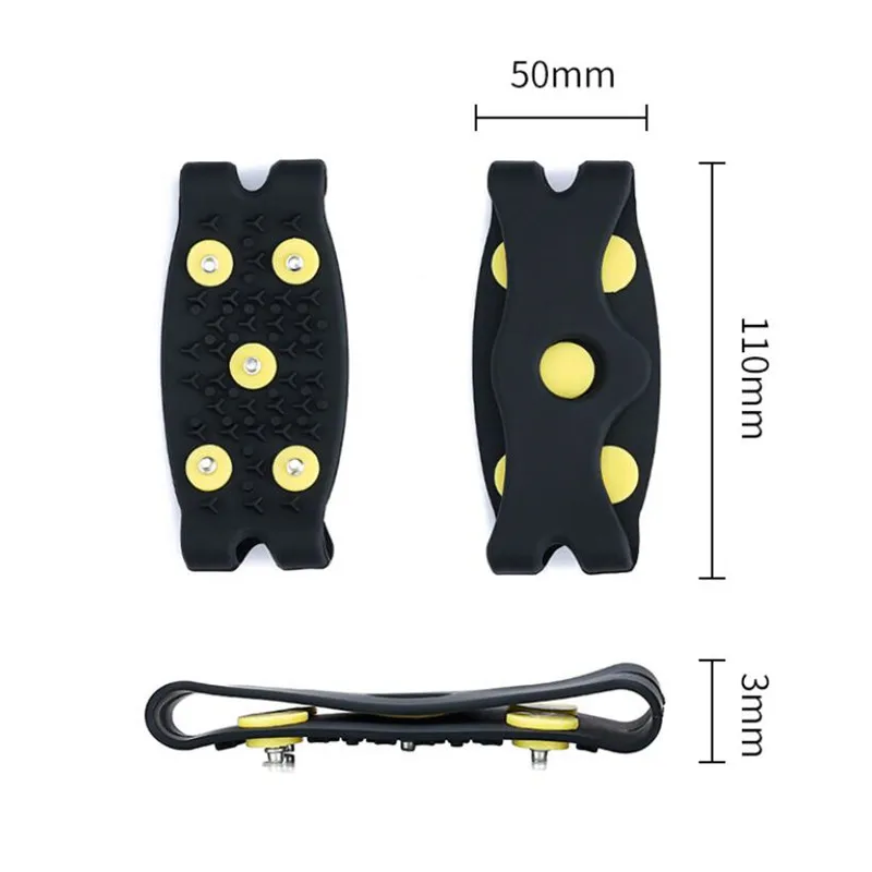 2pcs 5-Stud Snow Ice Claw Climbing Anti Slip Spikes Grips Crampon Cleats Sport Shoes Cover for Women Men Boots Cover Size 35-43 ice gripper spike climbing crampons