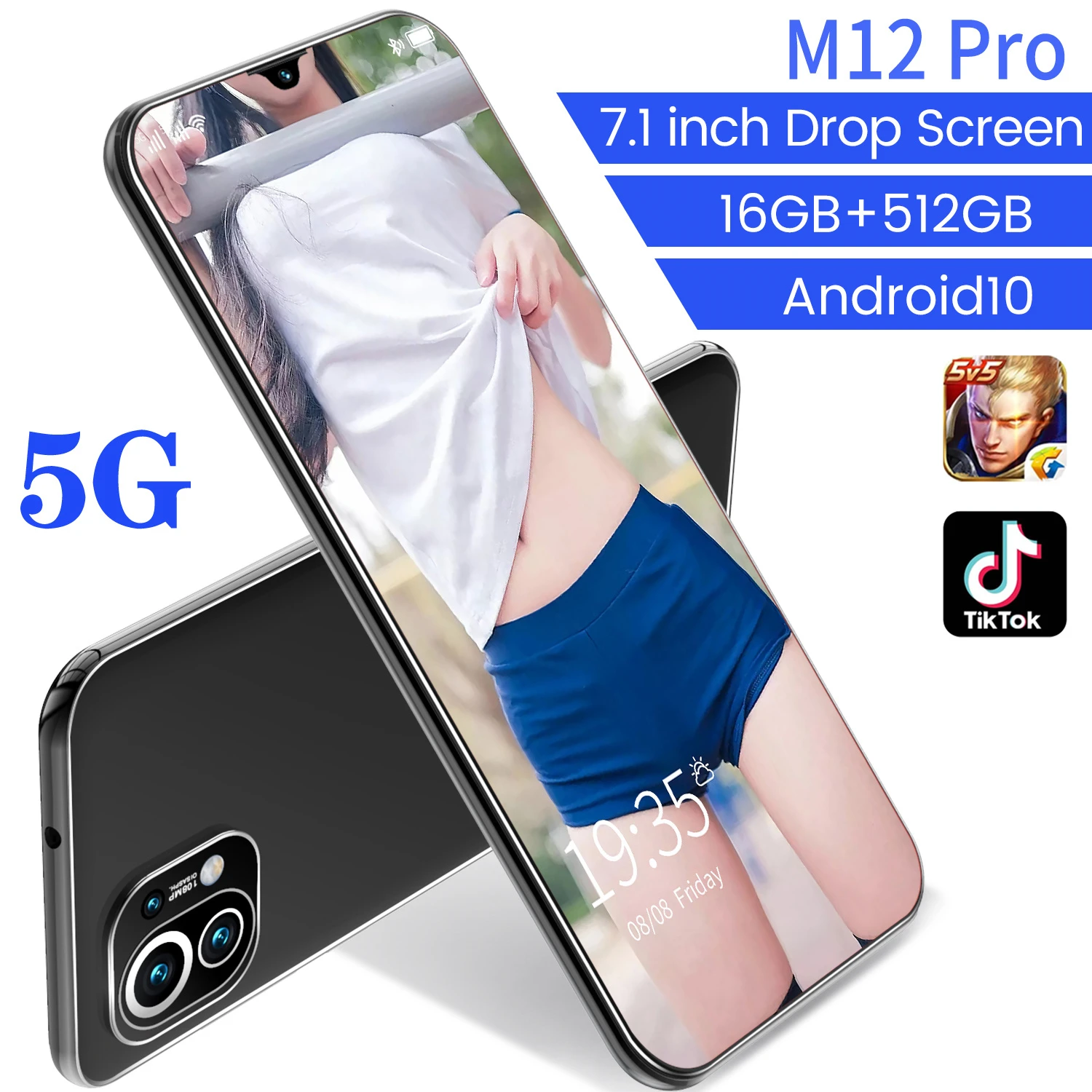 M12 Pro Min Laptop Android 7.1 Inch 16GB 512GB 6800mAh Global Version Dual SIM 5G 10 Core Bluetooth 24MP 48MP Face ID Tablet