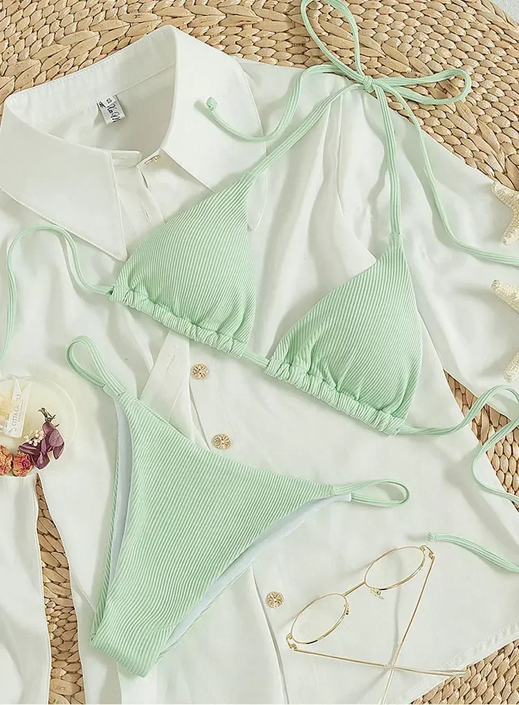 Sexy Bikini Set Women White Black Push Up Bra Micro Swimsuit 2025 Brazilian Beach Holiday Bathing Suit Thong Swimwear Biquini