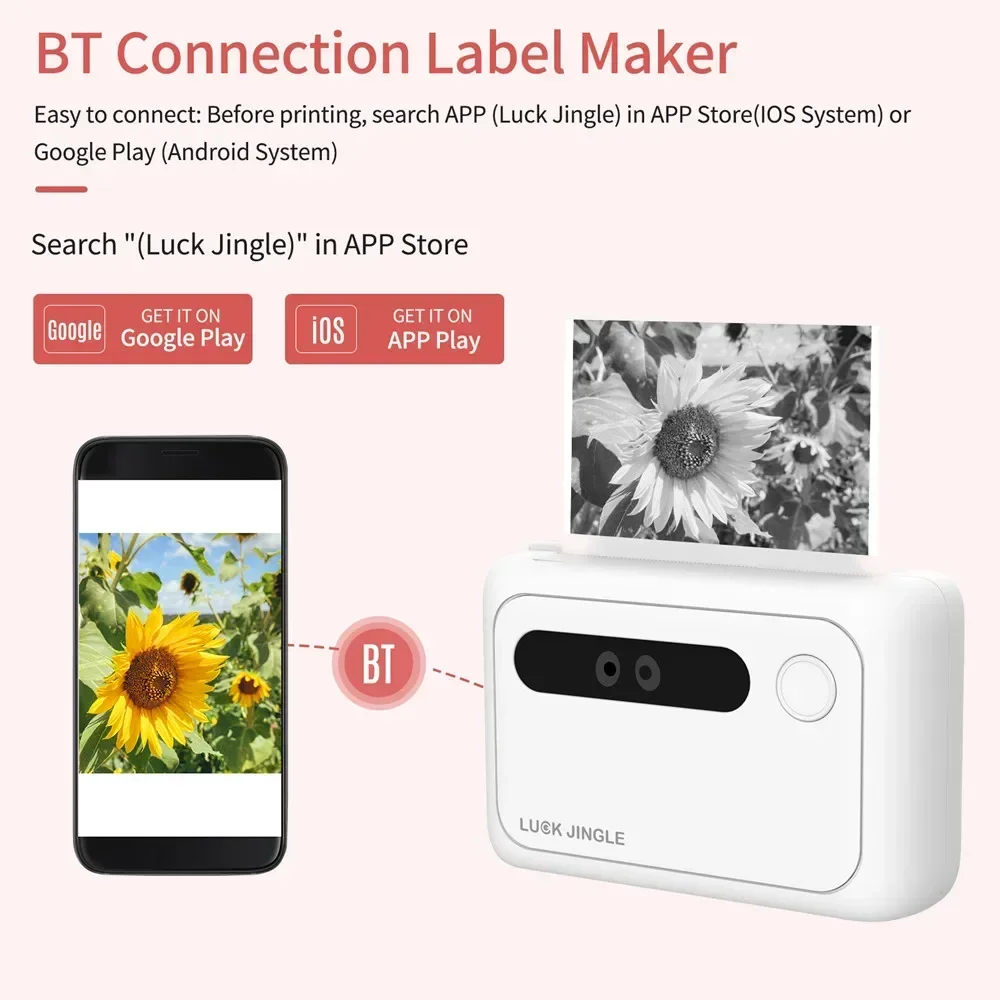GlowMart80mm Portable Thermal Printer Mini Photo For Mobile Android iOS Phone 3 inch Pocket Machine L3