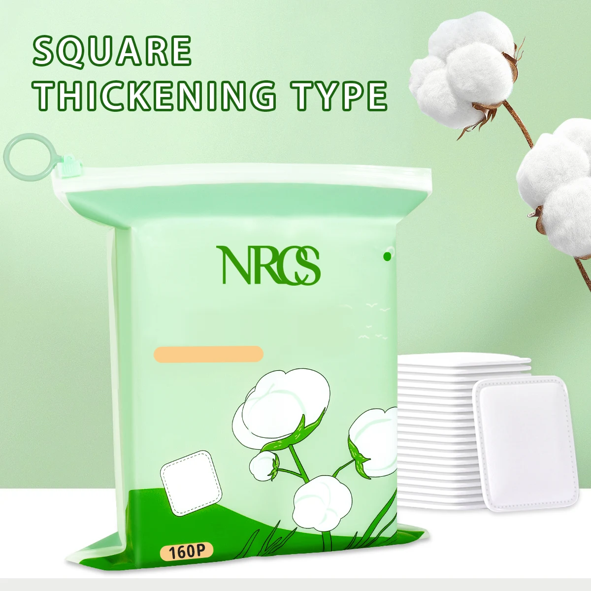 160pcs/320pcs/480pcs soft square makeup remover pad, used for daily facial cleaning, wet compress and makeup remover.