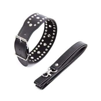 Leather Adult Slave Collar Bondage Sex Neck Ring for Women Men Adults Game Toys Novelty Sex Products for SM Games 1