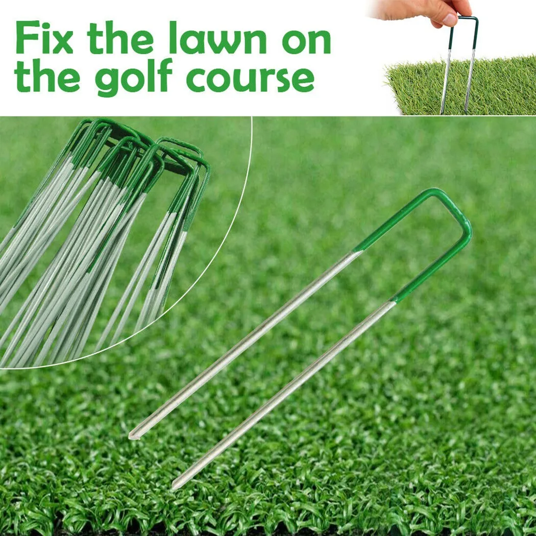 Lawn Tent Pegs 20Pcs/Set Artificial Grass Turf U Pins Fastening Lawn Tent Pegs Staple Outdoor Heavy Duty Gardening Accessories