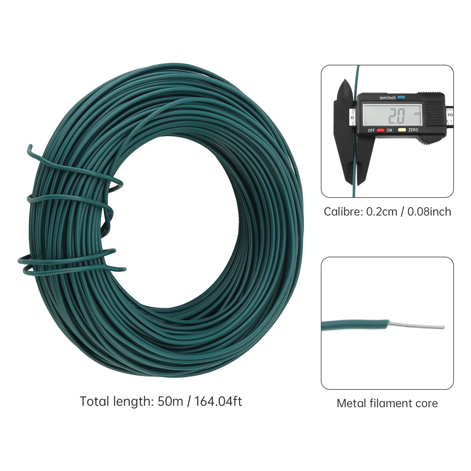 Plastic Wrapping Twig Trapping Wire Gardening Cable Ties 2mm x 50m Tying Wire for Gardening Flower Plant Twine Support Strap Tie