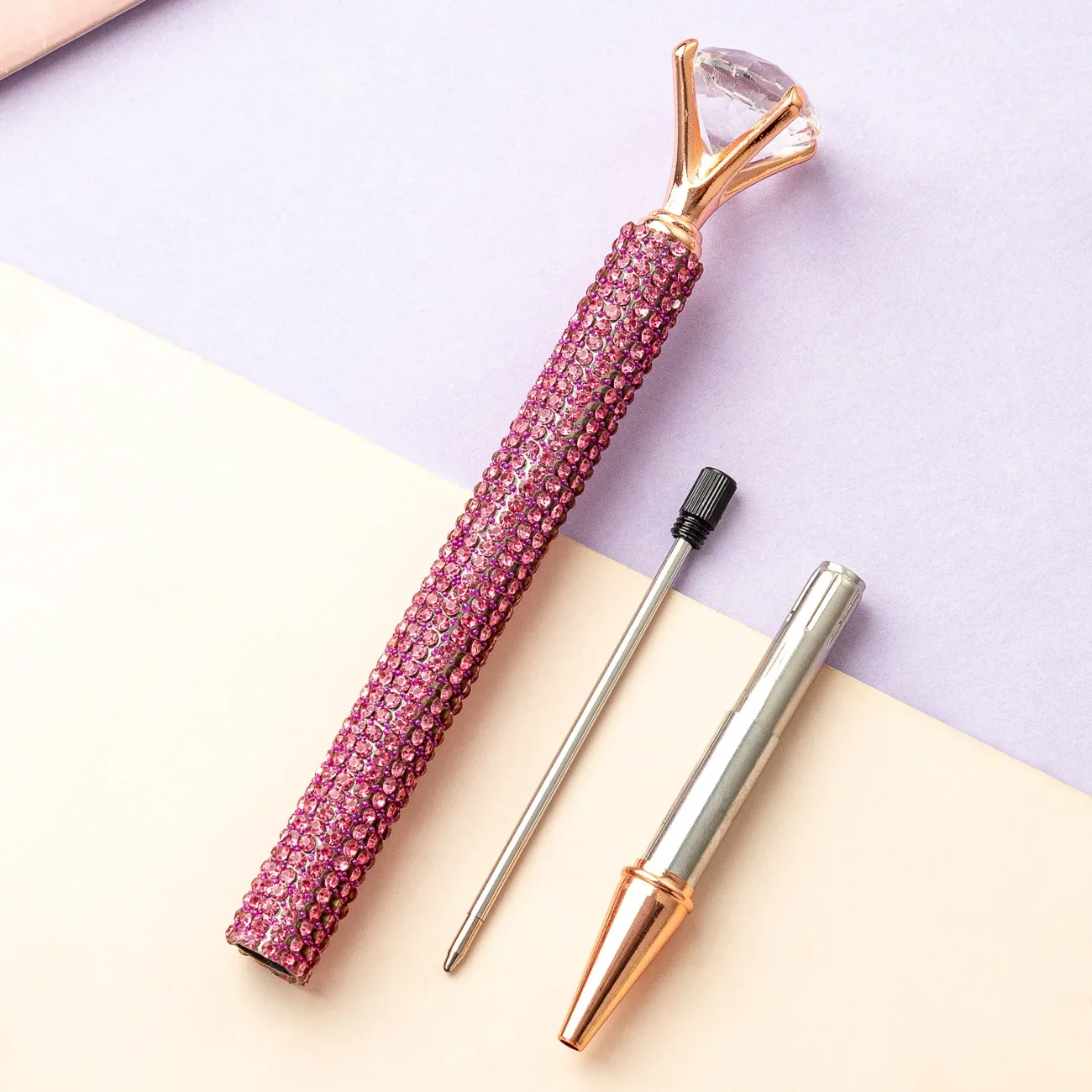 

Diamond Metal Pen Crystal School Advertising Supplies Big Gift Ballpoint 20pcs Office