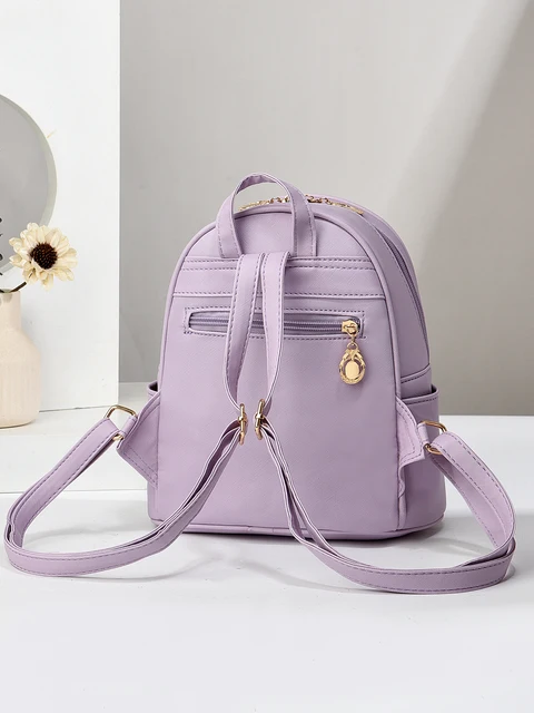 Stylish Mini Backpack - Premium PU Leather, Compact Daypack for Daily Essentials, Versatile and Practical for Multiple Occasions 3