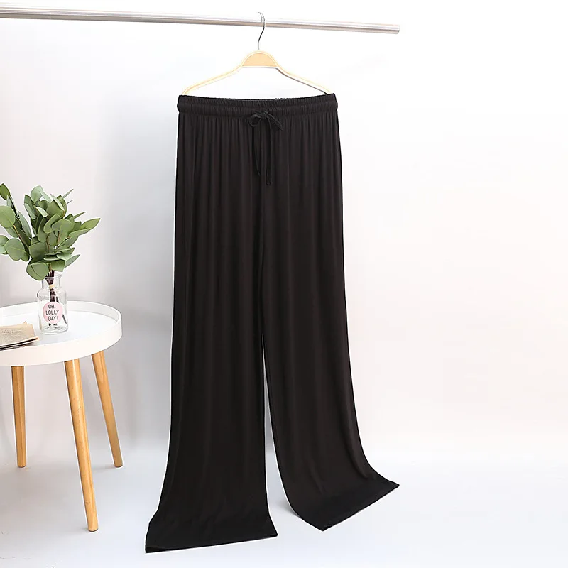 Fdfklak Spring Autumn Nightwear Sleep Pants Women Loose Straight Long Pajamas Pant Modal Soft Sleepwear Home Trousers Belt