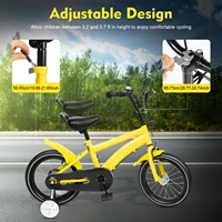 Vélo d'apprentissage pour enfants de 14 pouces, jaune soleil, design délicat et rêveur, structure robuste et réglable, compagnon de vélo sûr pour les enfants en plein air, au parc ou dans le quartier 4