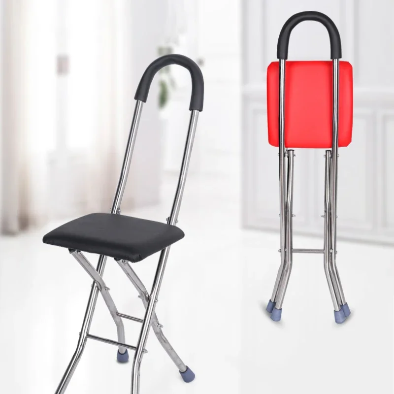 Anti Slip Multifunctional Four Leg Crutch Chair Convenient Travel