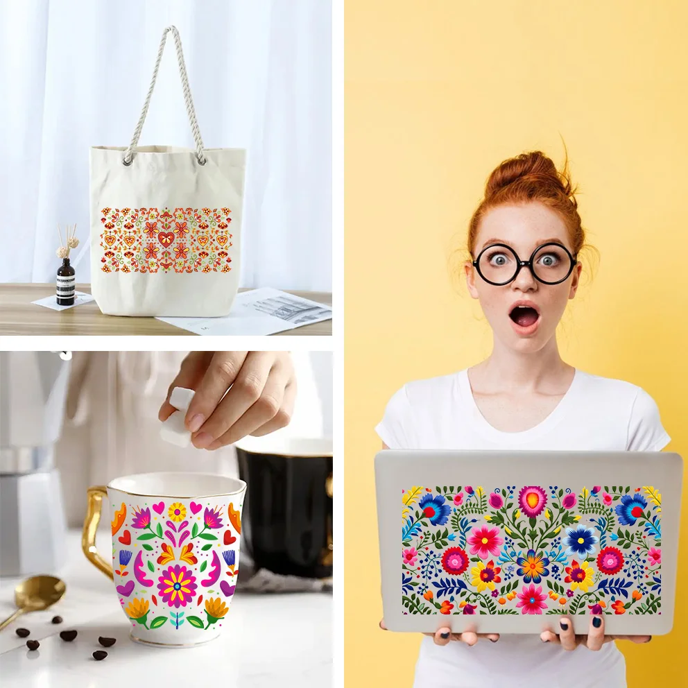 Daisy wild flower peel waterproof DIY Decals 3D transfers uvdtf crystal stickers 16oz uv dtf cup wraps for Libbey Glasses