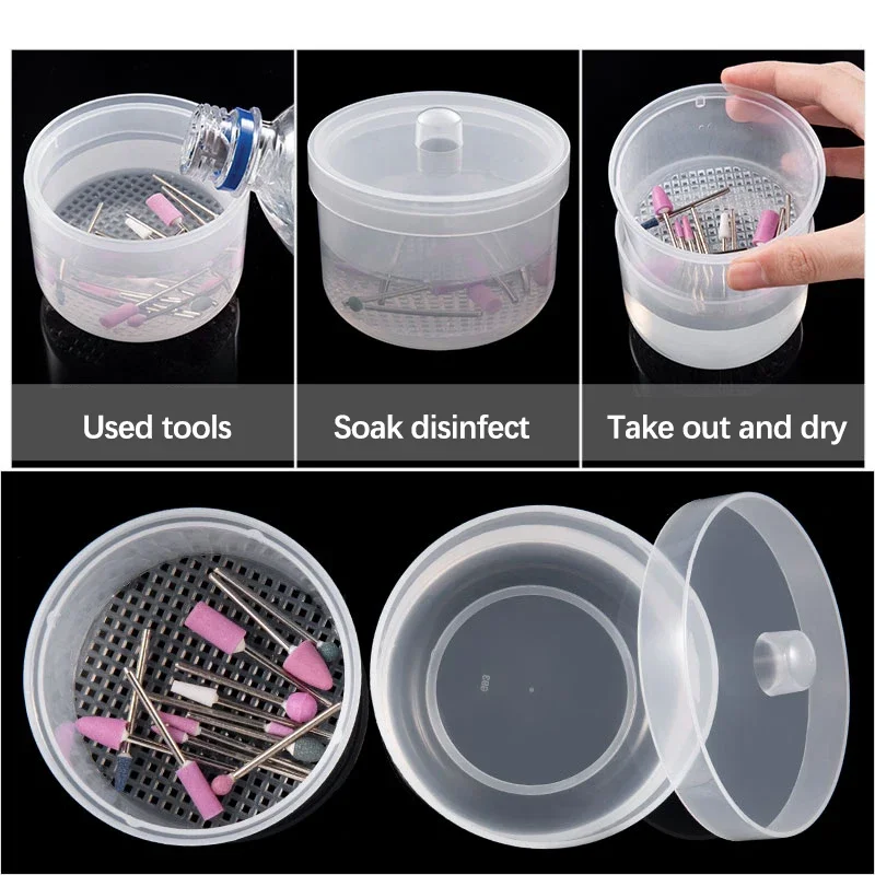 Parts Bird Nail Drill Double Filtration Cleaning Brush Container Box