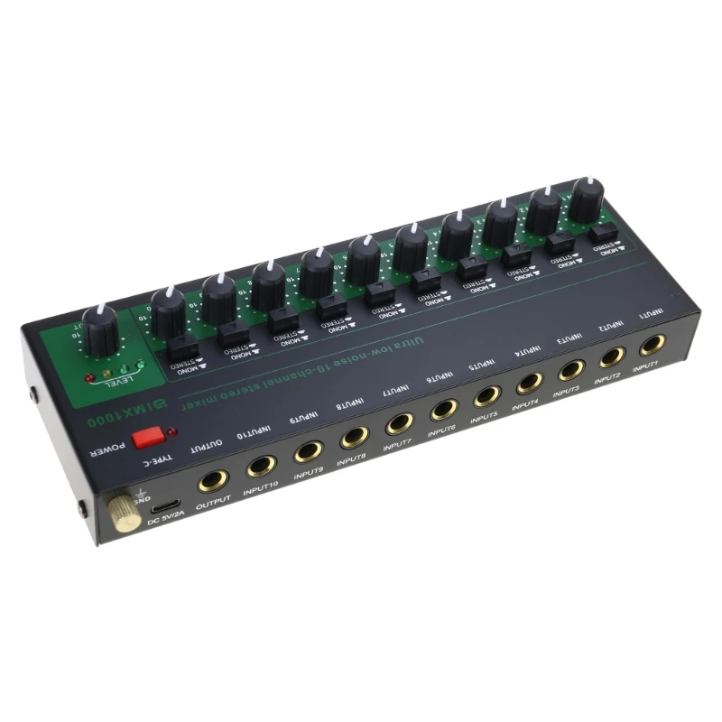 SZ MX1000 Auditory Mixer 10 Channel 6.5mm Distribution Switcher Low Noise Independent Sound Controls For Musicians