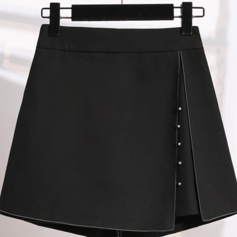 

2024 Women's Casual High Waist A-Line Shorts Loose Wide Leg Chiffon Pants Chic Lady Suit Solid Color Spring Summer Clothing F86