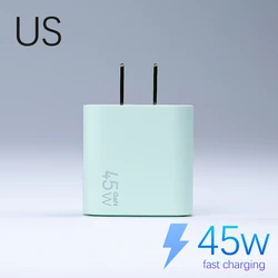45W GaN Fast Charging USB - C Wall Charger with PD 3.0 Technology - US45W - GaN - lightgreen