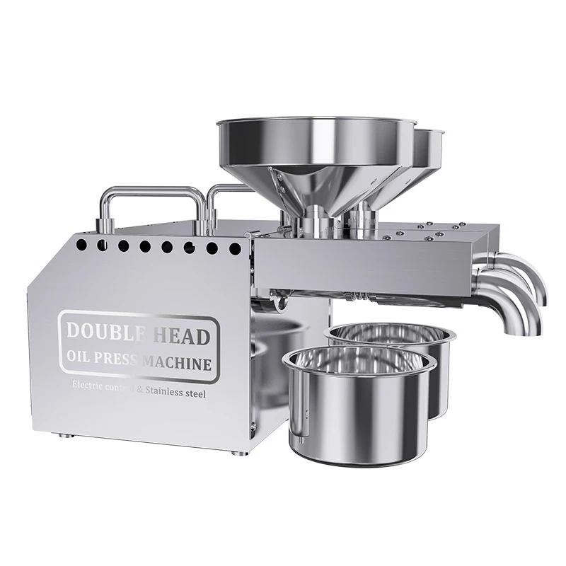 Intelligent Stainless Steel Oil Press Household Double Head Oil Press Sesame Oil Peanut Oil Extraction Machine 5