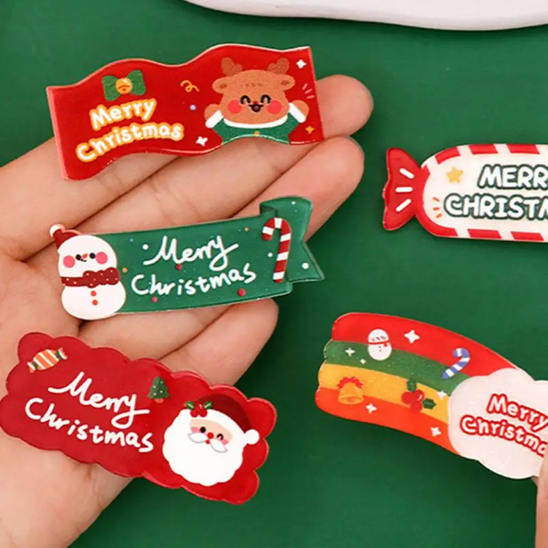 Original Christmas Decoration Hairpin Children Christmas Small Gift Cartoon Acrylic Clip Bangs Hair Clip