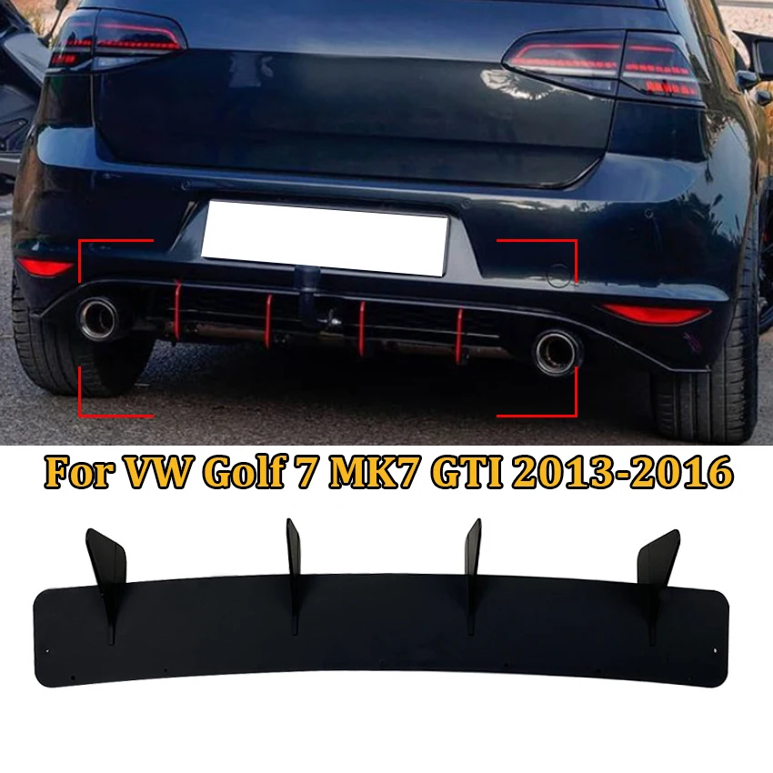 

Rear Bumper Lip Diffuser Spoiler Splitter Protector Guard For VW Golf 7 MK7 GTI 2013-2016 Canard Splitter Car Styling Decoration