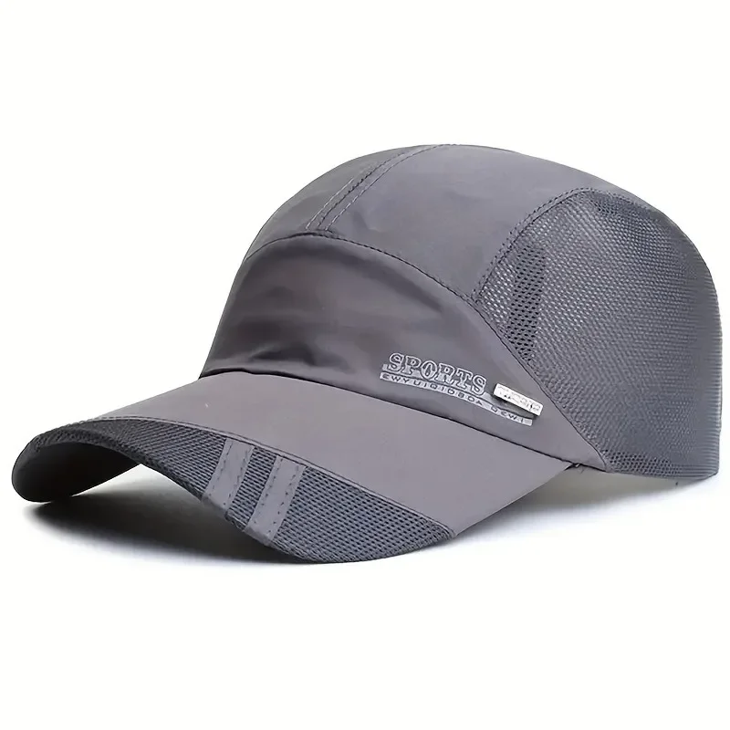 1pc Breathable Mesh Baseball Cap, Quick-Dry Polyester Sports Hat for Fishing Golf Sun Protection,  Breathable Fishing Golf Cap 2