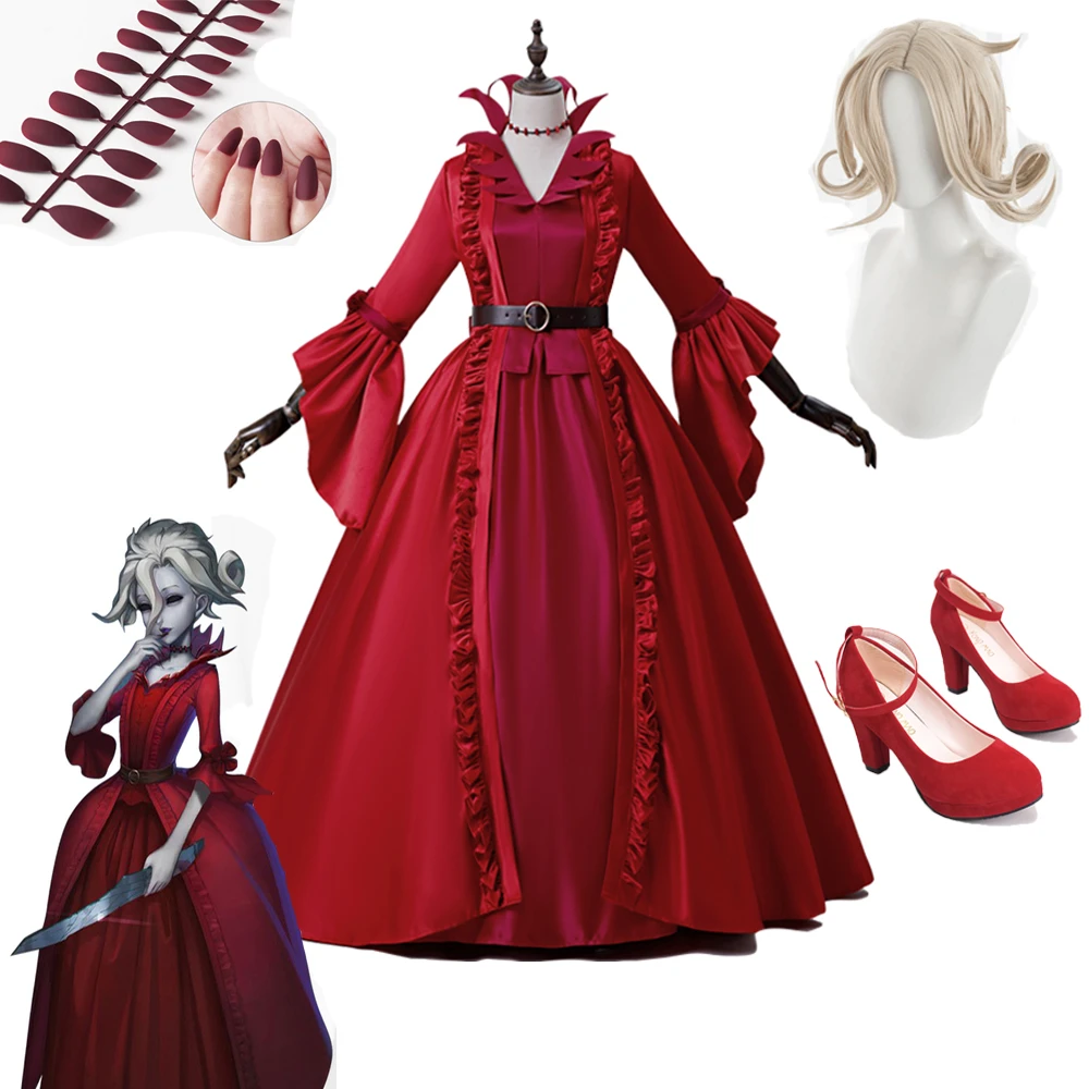 Anime Identity V Marie Bloody Queen European Style Red Dress Uniform