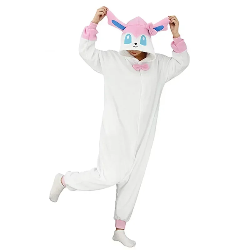Kigurumi Pajamas Onesies Cosplay Pajamas Onesies Miniso Sylveon Kigurumi Onesies Anime Cartoon Women Men Pajamas Halloween Christmas Cosplay Anime Full Body Pijama