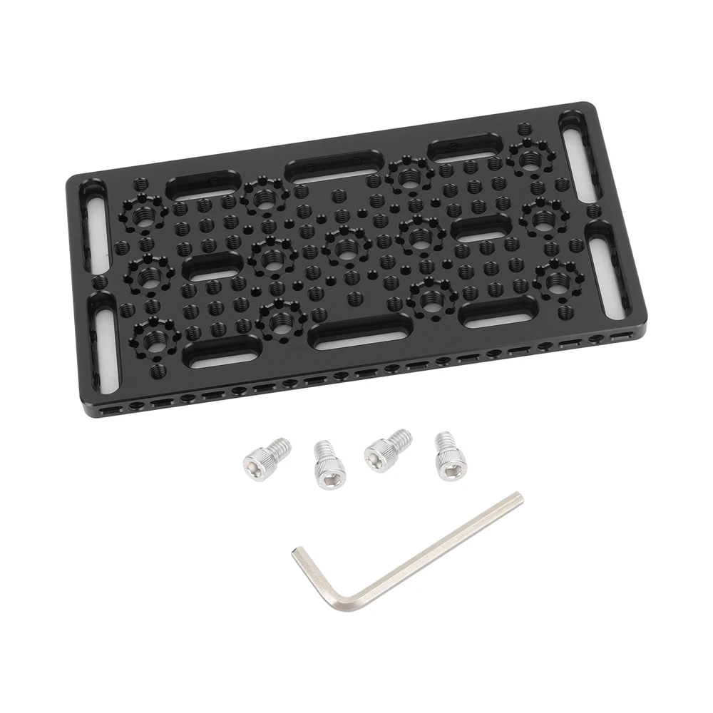 Multi-Purpose Mounting Cheese Plate with Anti-Twist Accessory Mounts For Rail bl
