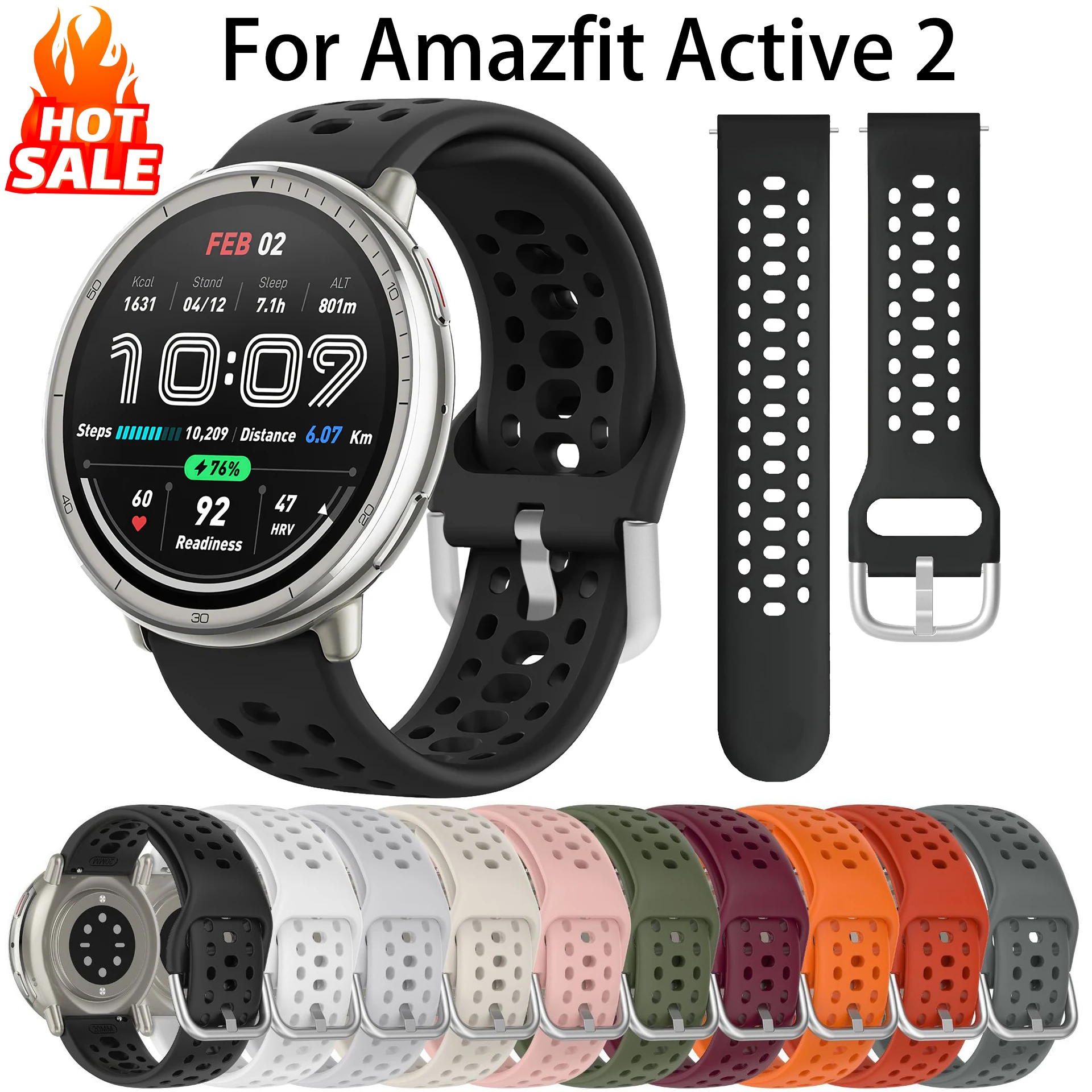 Enhanced Silicone Sport Strap - Breathable and Comfortable Watchband Accessory